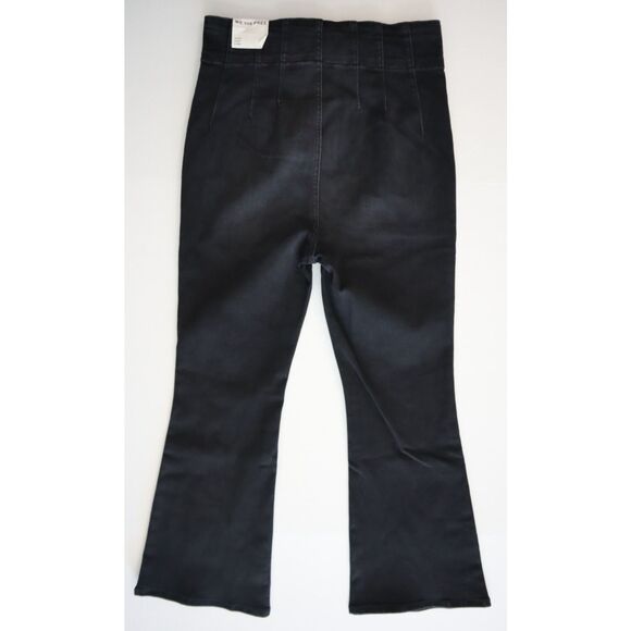 We The Free x FP OB2233809 Women's Sz 33 Onyx Black Jayde Crop Flare Jeans - Picture 2 of 14